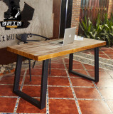 美式实木书桌 简约复古电脑桌台式笔记本家用写字台 简易办公桌子