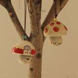 日式陶瓷风铃创意挂饰品 送闺蜜女友礼物 手工艺陶瓷可爱陶泥蘑菇