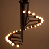 美式复古工业风创意个性吊灯简约客厅咖啡馆酒吧楼梯螺旋铁艺吊灯