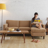 索曼日式客厅小户型布艺软沙发现代简约简易转角贵妃沙发茶几组合