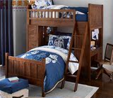 美式实木儿童床 乡村田园风格衣柜床 1.2米1.5米单人多功能储物床