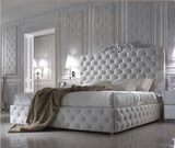 新古典床欧式简约双人床后现代皮床实木公主婚床样板房售楼处家具