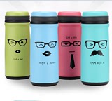 韩版时尚可爱表情不锈钢情侣保温杯 男女士保暖瓶 创意便携水杯子