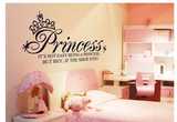 Princess公主皇冠英文外贸墙贴公主房学生宿舍床头皇冠英文字母贴