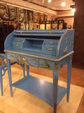 阿西娜美式宫廷创意梳妆桌 地中海蓝色手工彩绘化妆台