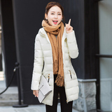 以慕2016秋冬新款韩版中长款棉衣女修身显瘦大码时尚棉服气质外套