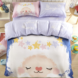 特价春夏全棉公主四件套卡通3D床单纯棉儿童个性被罩女孩床上用品
