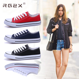 RG2X夏季新款低帮帆布鞋平跟底学生系带休闲鞋纯黑色布鞋球鞋板鞋