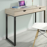 1.2米原木色钢木台式电脑桌简约现代特价办公书桌居家用抽屉经济