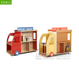 伊达俐厂家直销品质保证幼儿园早教实木图书书柜巴士移动图书馆