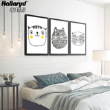 呆萌物现代简约创意卡通猫咪动物客厅装饰画儿童房创意照片墙组合
