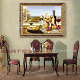 家居水果客厅餐厅卧室装饰画欧式有框画高档纯手绘花卉油画w-79