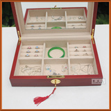 木质带锁带镜首饰盒 欧式珠宝盒 收纳盒 木制化妆盒 女孩生日礼物