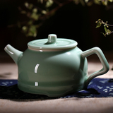 龙泉青瓷创意茶壶日式陶瓷功夫茶具哥弟窑普洱红茶个人手工茶壶
