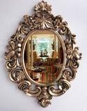 美式欧式椭圆形镂空壁镜墙壁装饰镜梳妆镜浴室镜美容化妆公主镜子