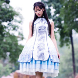 青龙白虎洛丽塔连衣裙 中国风宫庭古典洋装 cosplay服 漫展女装