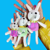 咪兔公仔兔兔手机小挂件小白兔毛绒玩具兔子布娃娃劳动节生日礼品