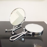 【包邮】15CM双面手柄镜 台式折叠镜 便携梳妆镜 随身旅行化妆镜