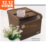 新款日式实木多功能储物柜桐木碳化保鲜米箱米面桶五谷杂粮储藏箱
