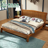 林氏木业现代简约中式大床1.5米1.8双人床结婚床卧室成套家具9802