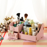 欧式创意木制桌面化妆品收纳盒 韩版抽屉式整理盒柜护肤品收纳箱