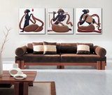 欧式抽象人物挂画现代客厅装饰画三联画时尚沙发背景墙装饰画壁画