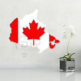 卧室客厅办公室教室DIY加拿大国旗地图防水不干胶贴画墙贴纸贴花