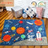 儿童地毯客厅卧室宇宙星球太阳系地垫太空星系宝宝爬行地板垫机洗