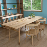 设计师餐桌椅组合日式北欧现代简约全实木原木水曲柳成都家具定制