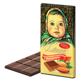 俄罗斯巧克力爱莲巧 阿伦卡大头娃娃 果仁夹心巧克力可可脂 100克