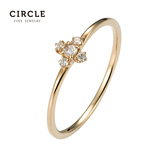 Circle珠宝 18k黄金钻石戒指群镶钻戒 生日表白礼物 女款正品