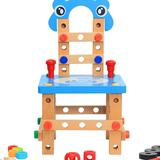 多功能儿童3-6岁男孩螺母组合拆装益智积木玩具鲁班椅拆装工具椅