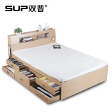 1.5米1.8米多功能储物收纳抽屉高箱床单双人床简约欧式青年板式床