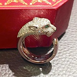 猎豹系列 C形豹子戒指 18k金戒指 开口戒指 钻石戒指（半钻款）