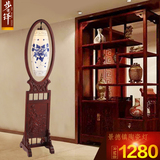 古典中式落地灯景德镇陶瓷客厅卧室书房木艺雕刻装饰灯具7016