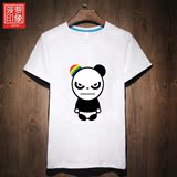 奔跑吧第二季同款撕名牌贴 短袖t恤衣服夏装跑男兄弟PANDA熊猫 TT