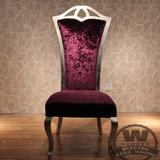新古典餐椅欧式实木椅子布艺靠背椅别墅样板房餐桌椅实木椅子现货