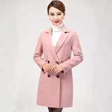 专柜正品2016女装春季中年韩版纯手工双排扣双面羊绒呢子大衣外套