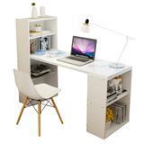 钢化玻璃电脑桌简约现代台式简易办公家用带Z型学习书桌书架组合
