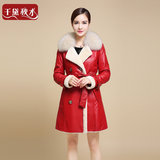 定制产品新款韩版羊皮毛一体女大衣中长款真皮皮衣羊羔毛皮草外套
