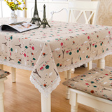 桌布布艺棉麻长方形套装日式台布餐桌布坐垫椅垫茶几桌布现代简约