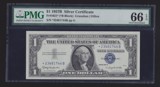 PMG66 美国1美元纸币 1957年B版 1元银币劵