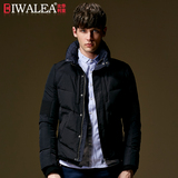 Biwalea冬季加厚羽绒服男短款修身休闲欧美英伦风青年男装外套潮