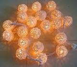 泰国藤球灯串 LED圣诞创意婚房卧室装饰灯 棉线球节日彩灯灯串
