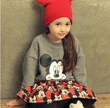 童装2015冬款韩版女童加绒米奇长袖T恤打底衫儿童休闲舒适卫衣