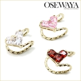 预订日本代购OSEWAYA闪闪爱心钻石型耳扣耳夹单个春季新