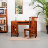 中式实木1.3米 1.4米办公电脑桌家用简约写字台学生书桌桌椅组合