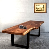 意餐桌实木茶桌椅组合美式复古客厅茶几铁艺功夫方形泡茶桌简约创