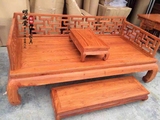 东阳红木家具中式仿古实木雕花素面罗汉床组合100%非洲花梨木沙发