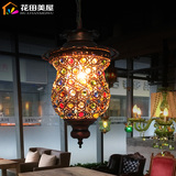 创意吧台吊灯单头咖啡厅灯 东南亚复古阳台灯 地中海LED酒吧灯具